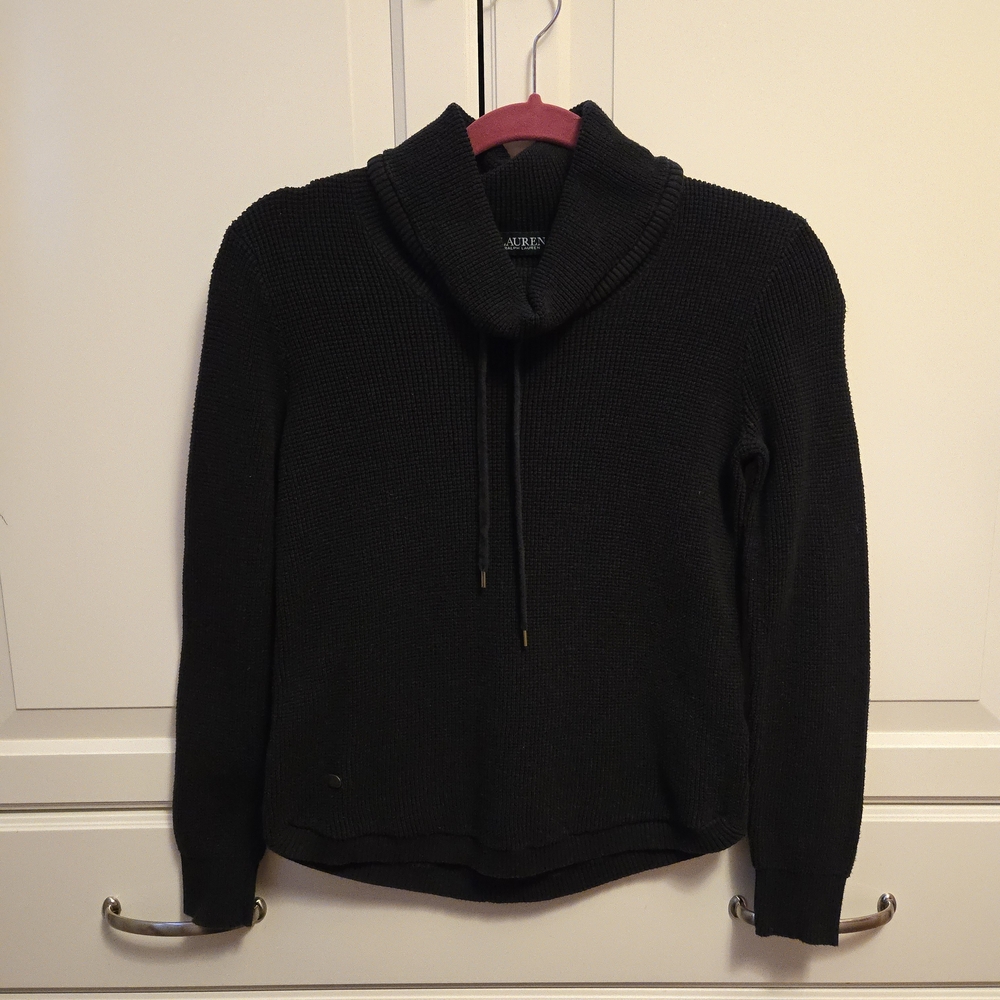 Lauren Ralph Lauren Black Cowl Neck Sweater - Small